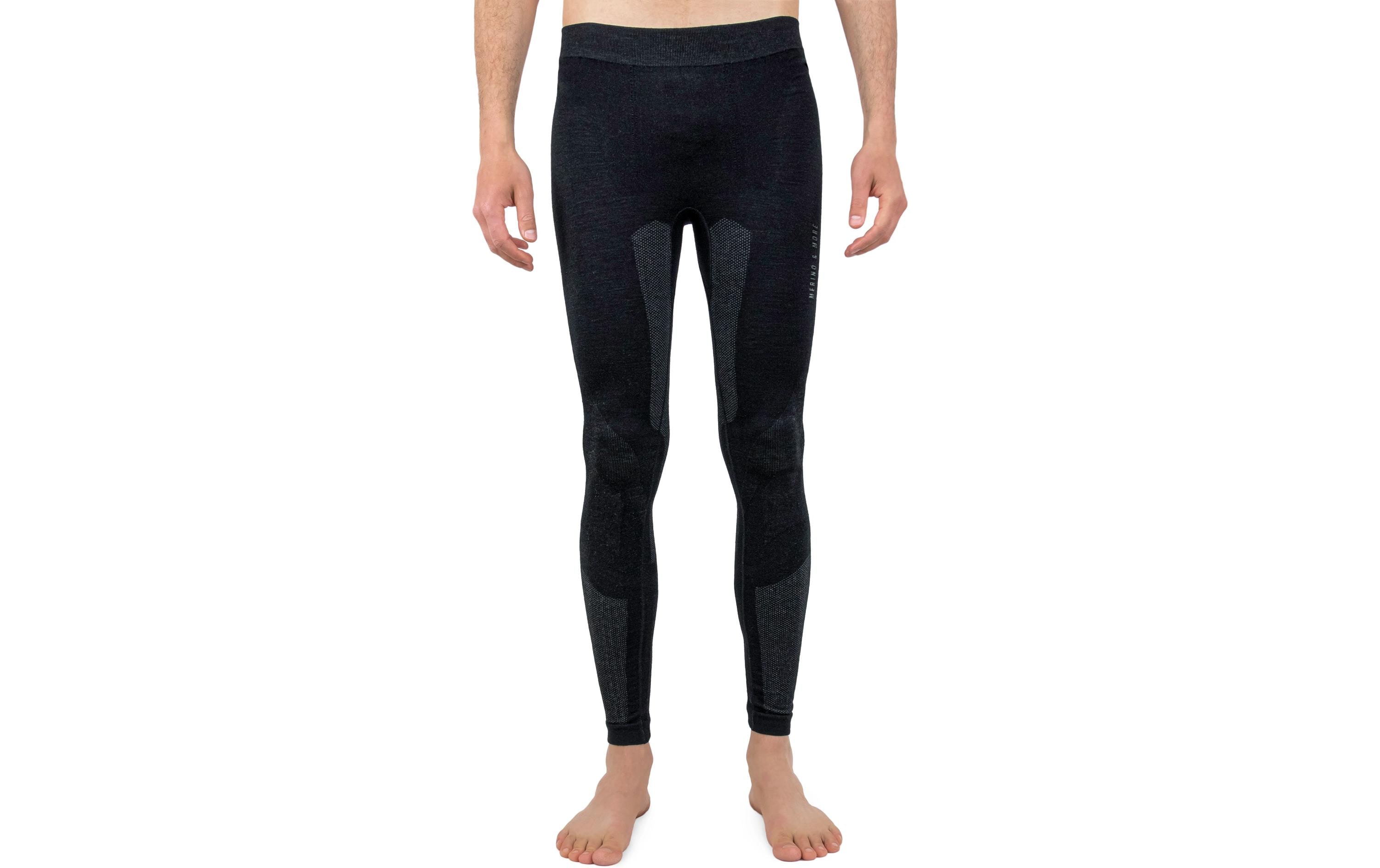 Merino & More Herren Funktionsunterhose lang L, Schwarz