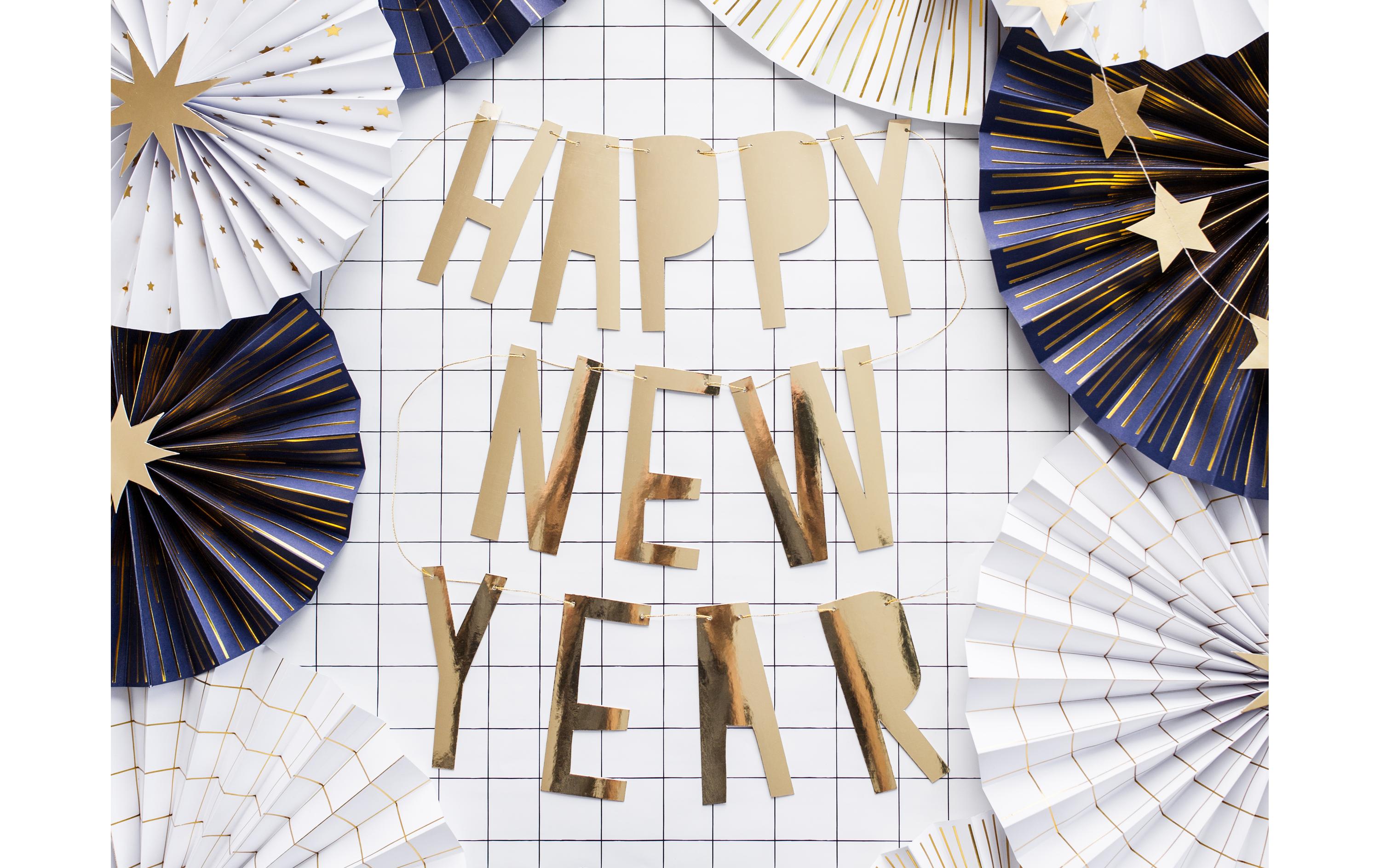 Partydeco Rosetten Zweifarbig 4 Stück, Weiss/Gold