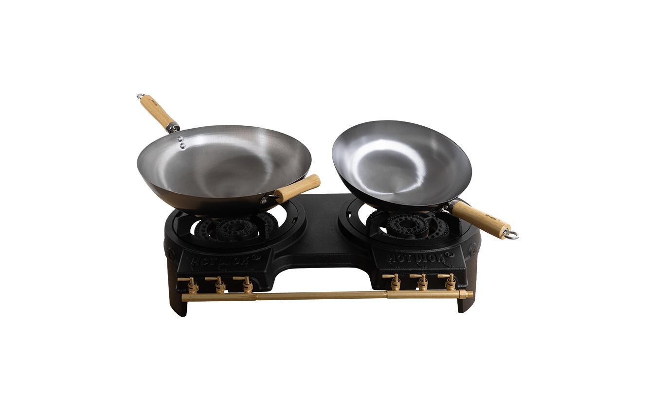 Hot Wok Double 2 x 10 kW mit Flachbrennern, ohne Set