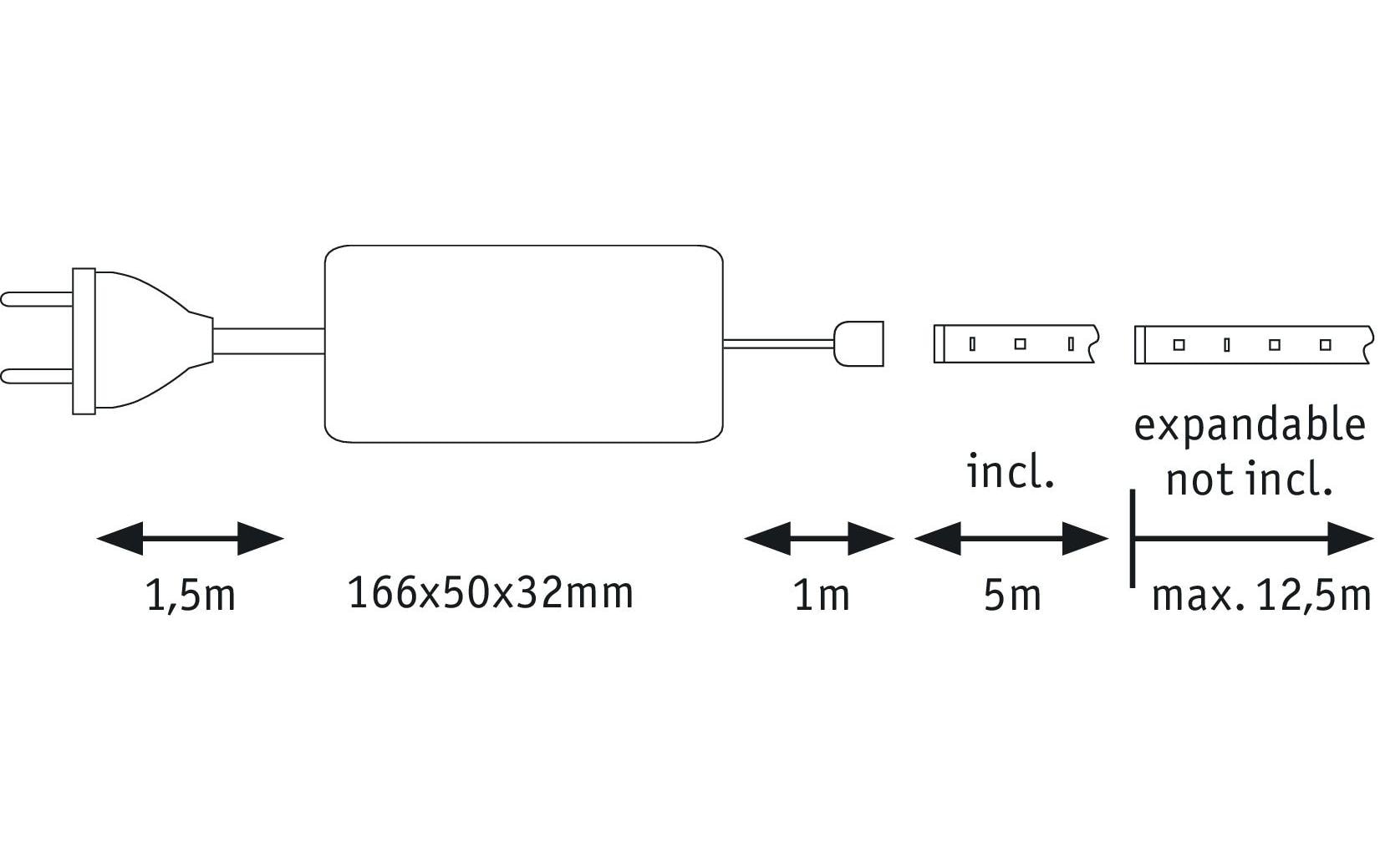 Paulmann LED-Stripe MaxLED 500 6500 K, 5 m Basisset Paulmann LED-Stripe MaxLED 500 6500 K, 5 m Basisset