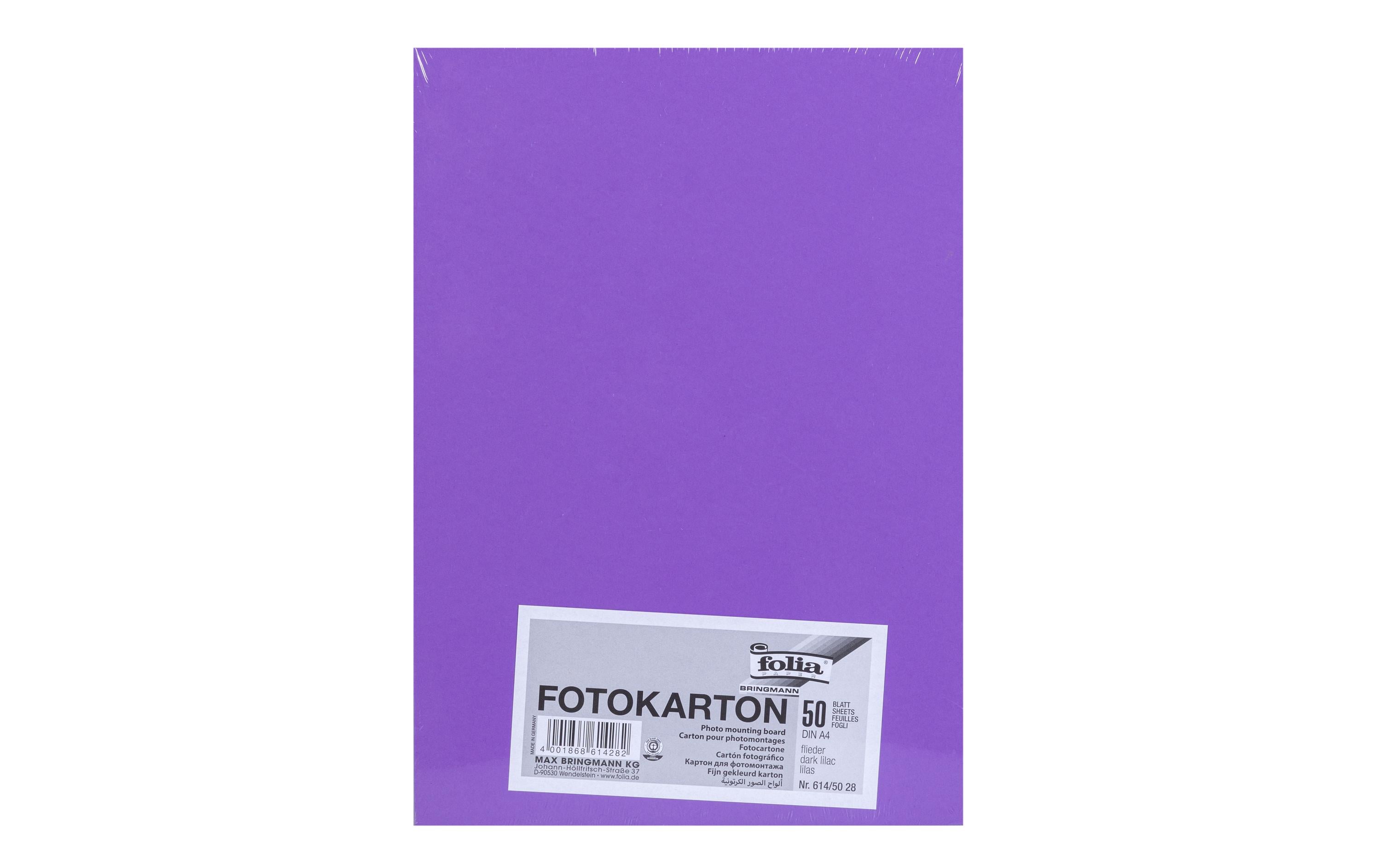 Folia Fotokarton A4, 300 g/m², 50 Blatt, Flieder