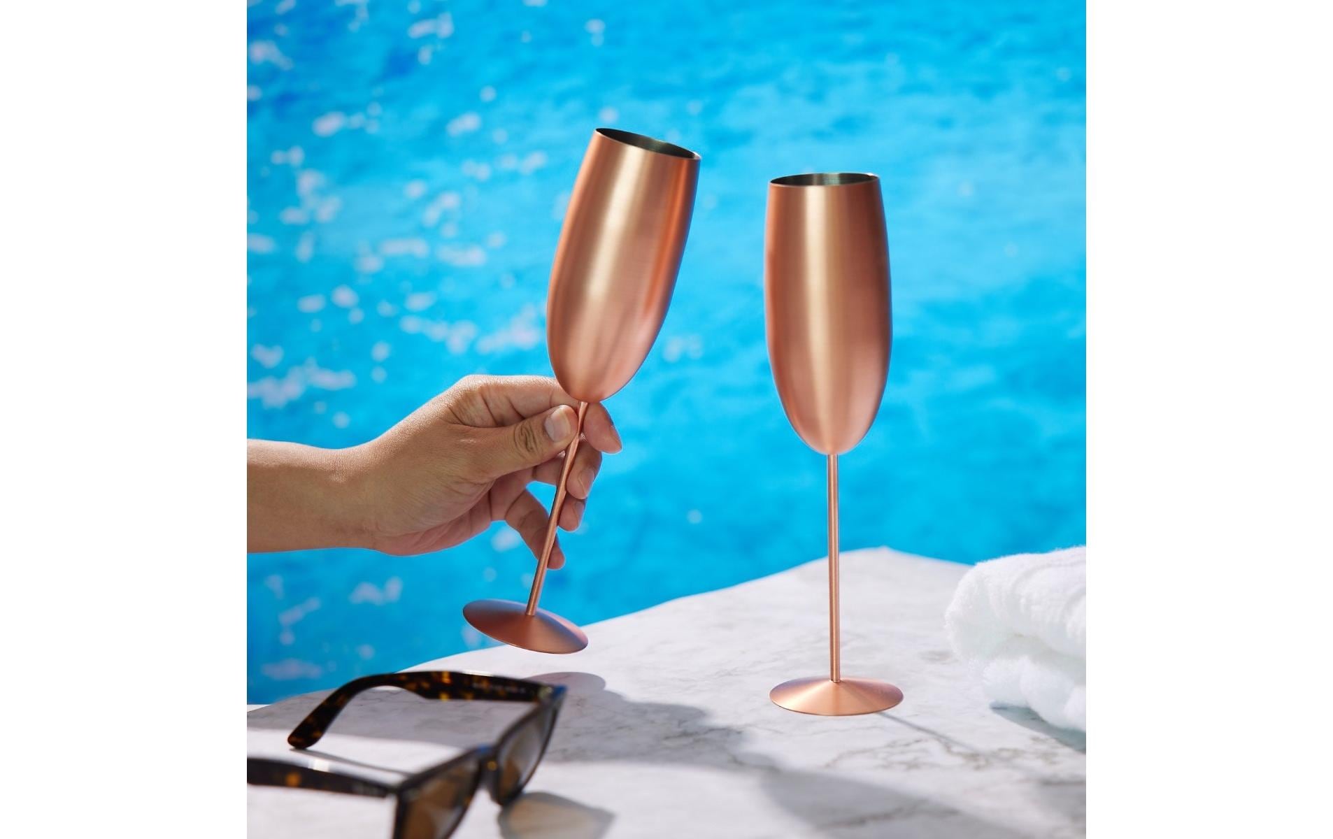 Oak & Steel Sektglas 285 ml, 4 Stück, Rosegold matt