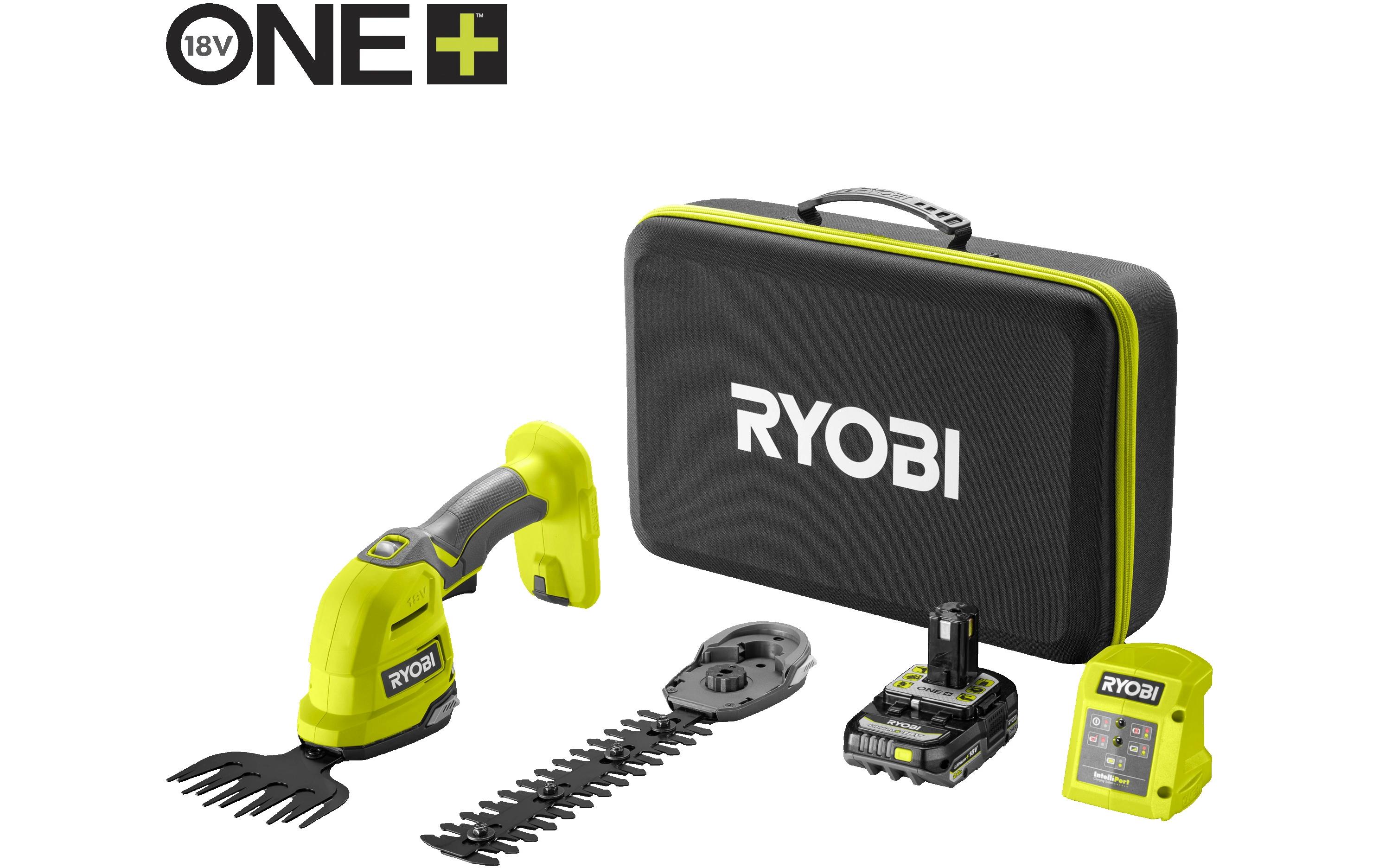 RYOBI Akku-Gras-/Strauchschere RY18GSA-120T Set