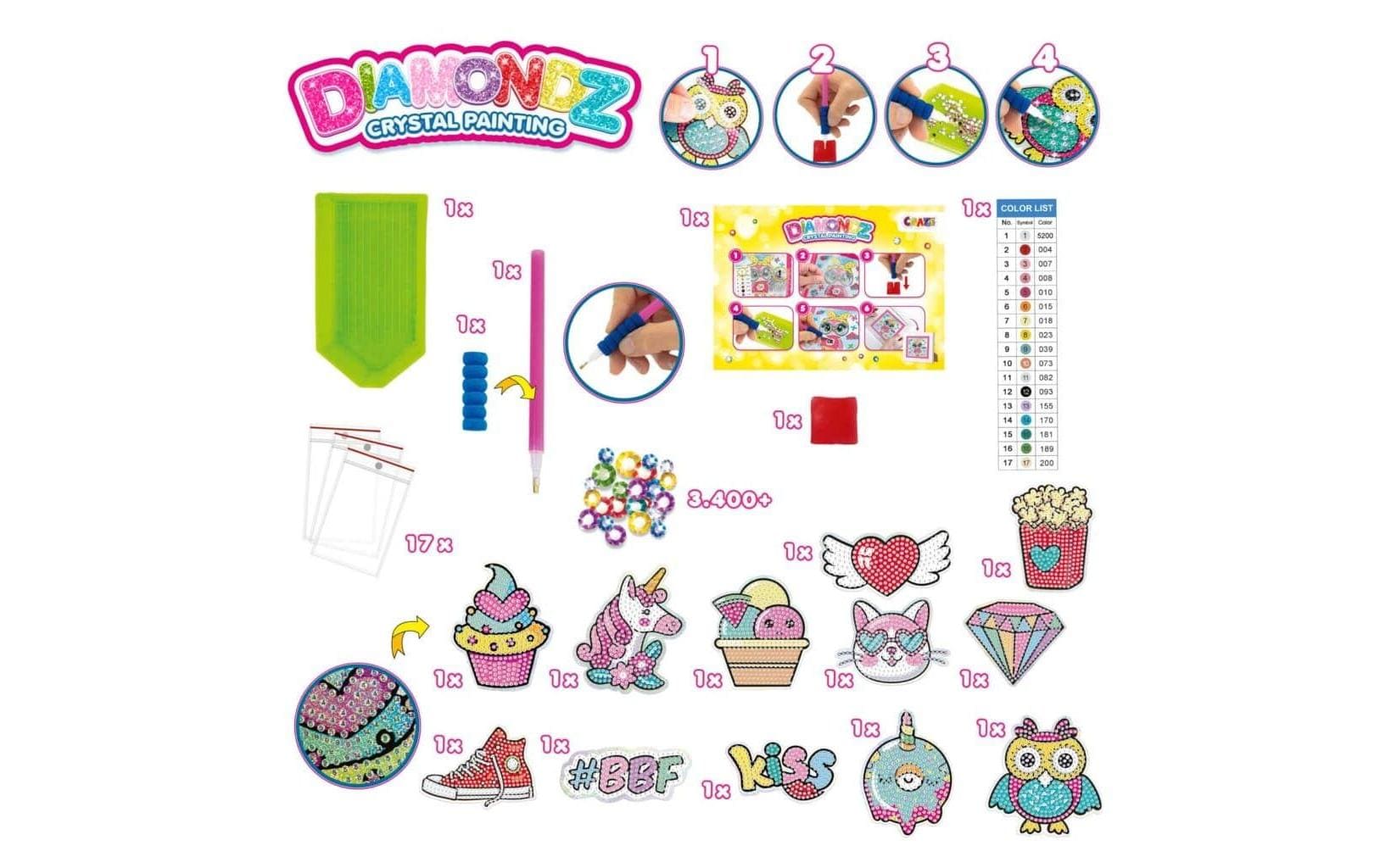 Craze Bastelset Diamondz – Mega Set Stickers