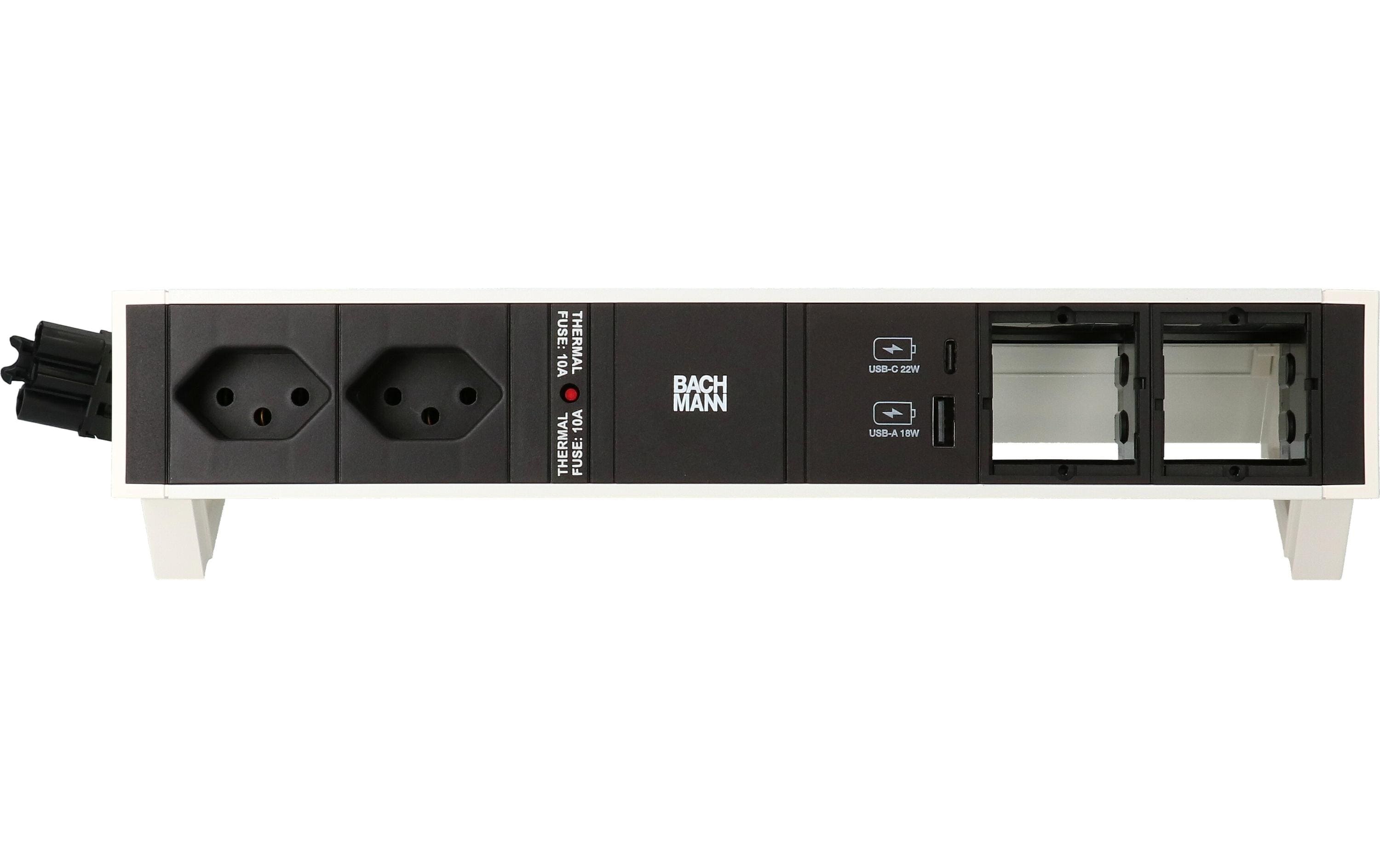 Bachmann Tischsteckdosenleiste DESK 2, 2x T13, 1x USB A/C, 2x Custom