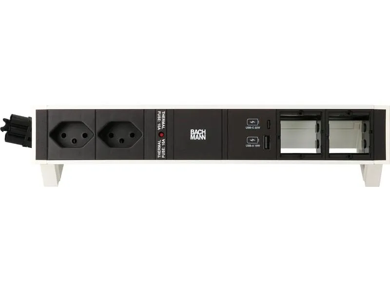 Bachmann Tischsteckdosenleiste DESK 2, 2x T13, 1x USB A/C, 2x Custom