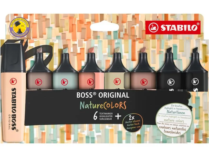 STABILO Textmarker BOSS ORIGINAL NatureColors 8er Set STABILO Textmarker BOSS ORIGINAL NatureColors 8er Set