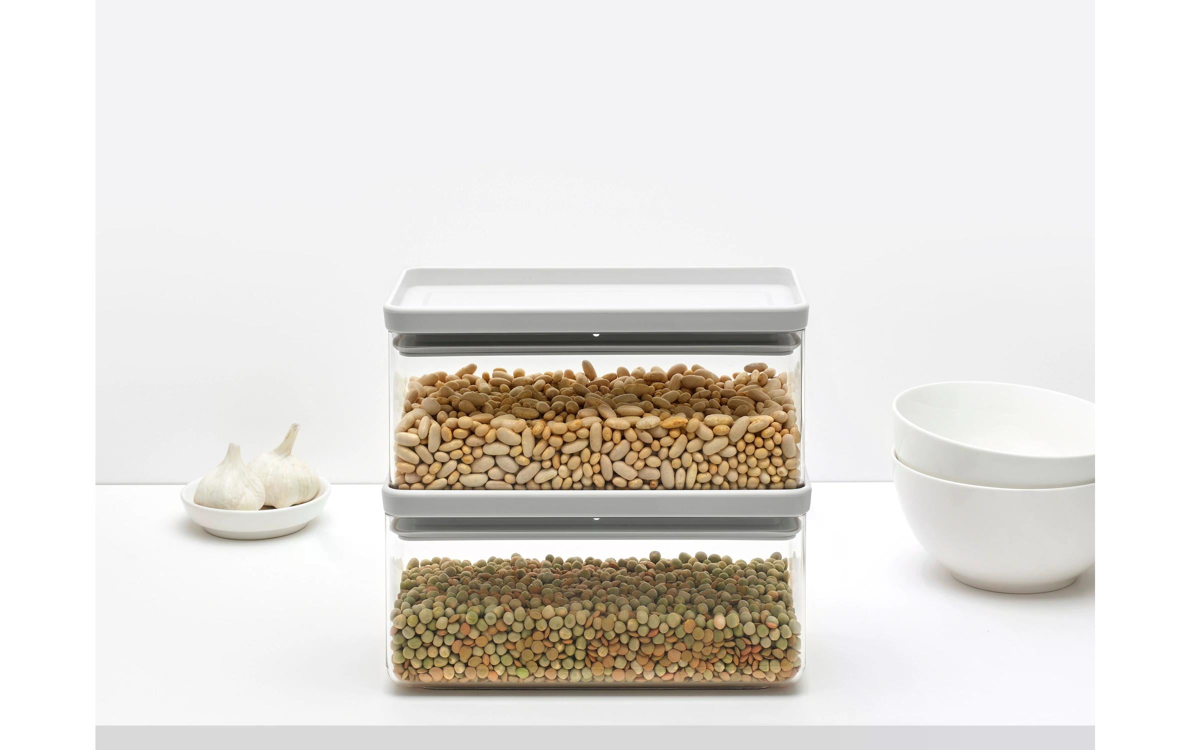 Brabantia Vorratsdose Tasty+ 1.5 l, Hellgrau/Transparent