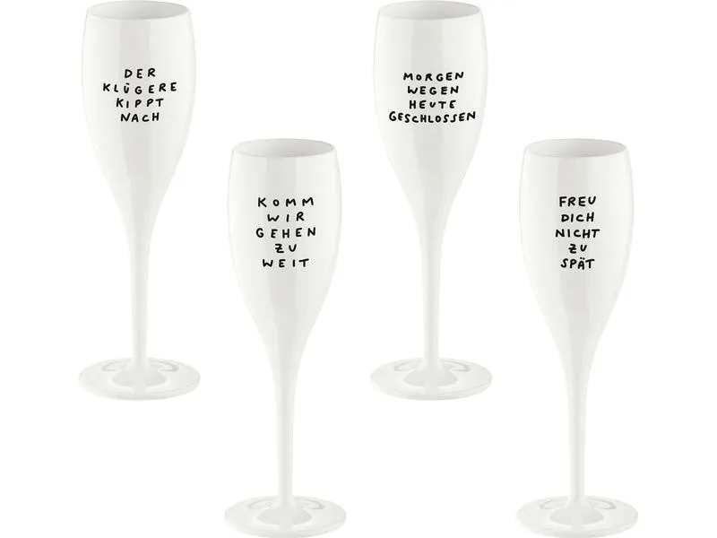 Koziol Sektglas Spruchreif 100 ml, 4 Stück, Weiss Koziol Sektglas Spruchreif 100 ml, 4 Stück, Weiss