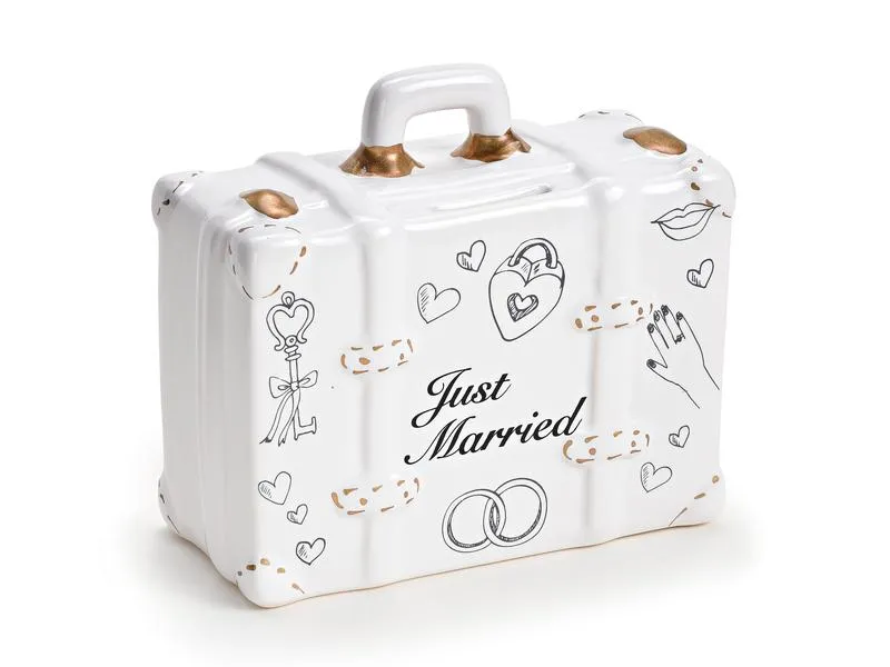 G. Wurm Spardose Koffer Just Married 6 x 14 x 13 cm G. Wurm Spardose Koffer Just Married 6 x 14 x 13 cm