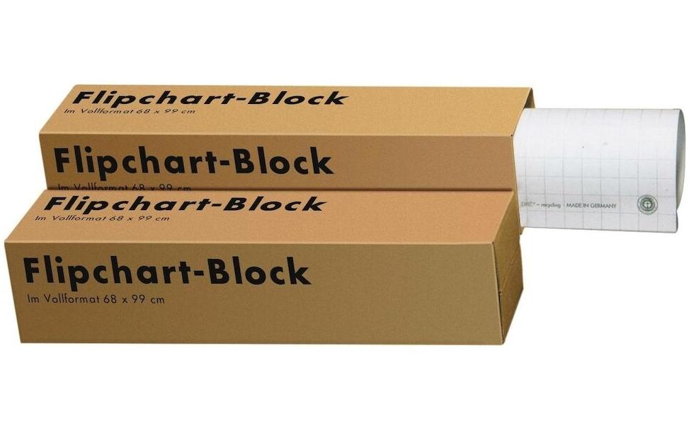 Landré Flipchart Block 65 x 98 cm, blanko, Weiss, 5 Stück
