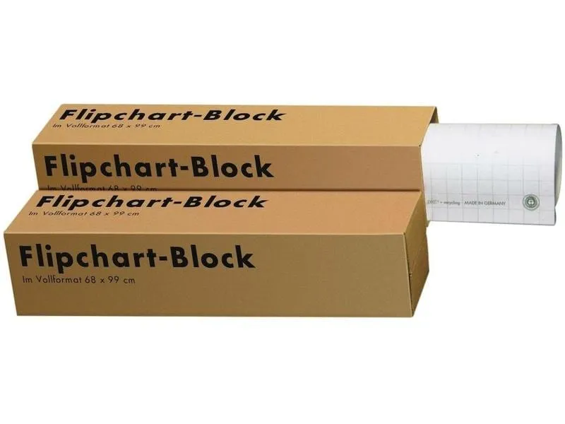 Landré Flipchart Block 65 x 98 cm, blanko, Weiss, 5 Stück Landré Flipchart Block 65 x 98 cm, blanko, Weiss, 5 Stück