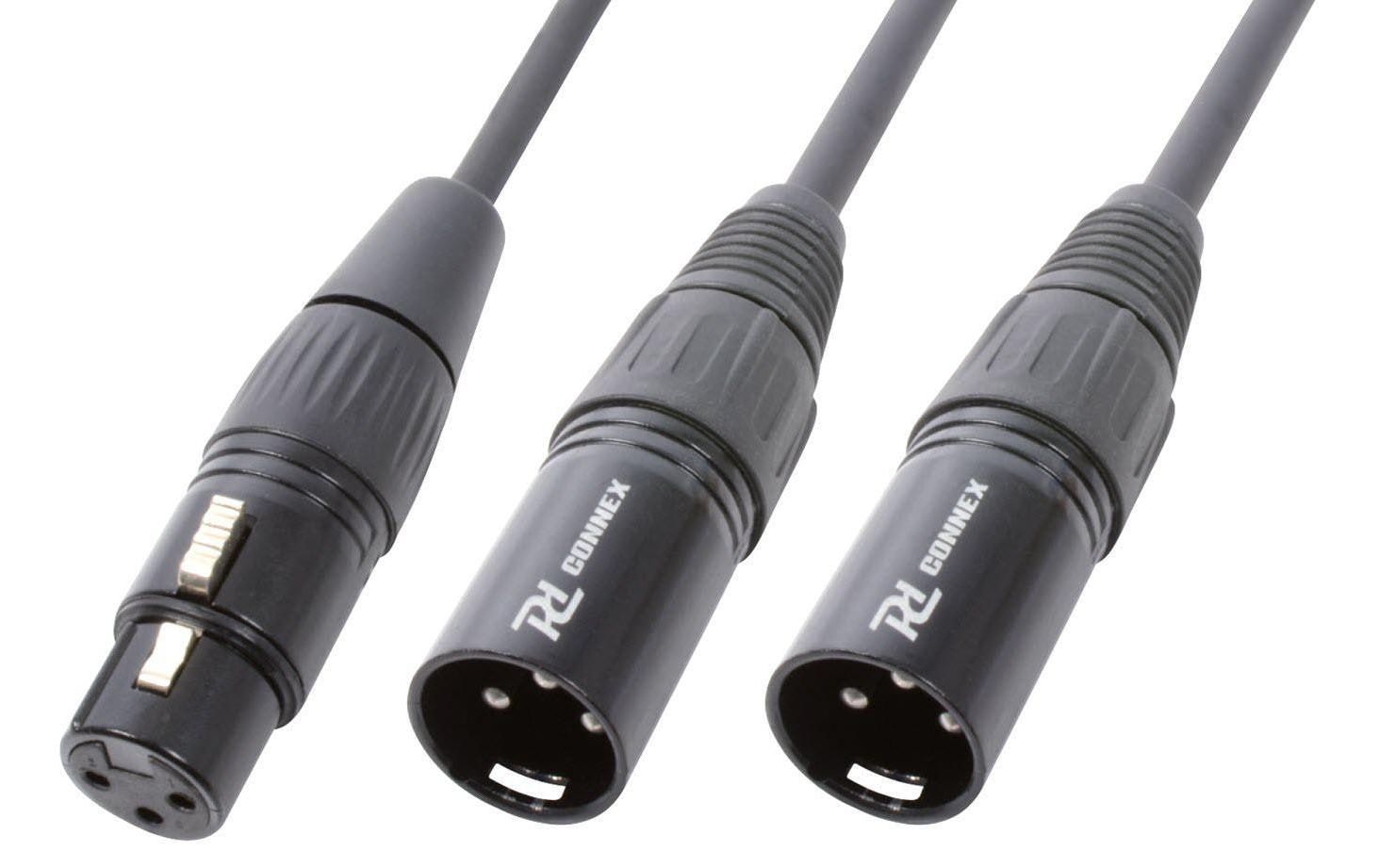 PD Connex XLR-Kabel XLRf - 2 XLRm 0.5 m, Schwarz