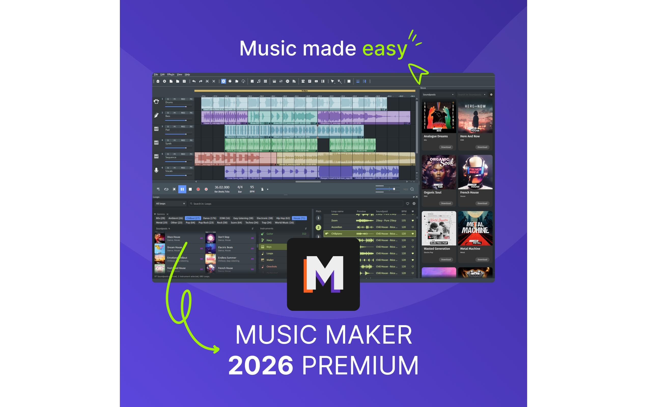Magix Music Maker Premium 2026 ESD, Vollversion