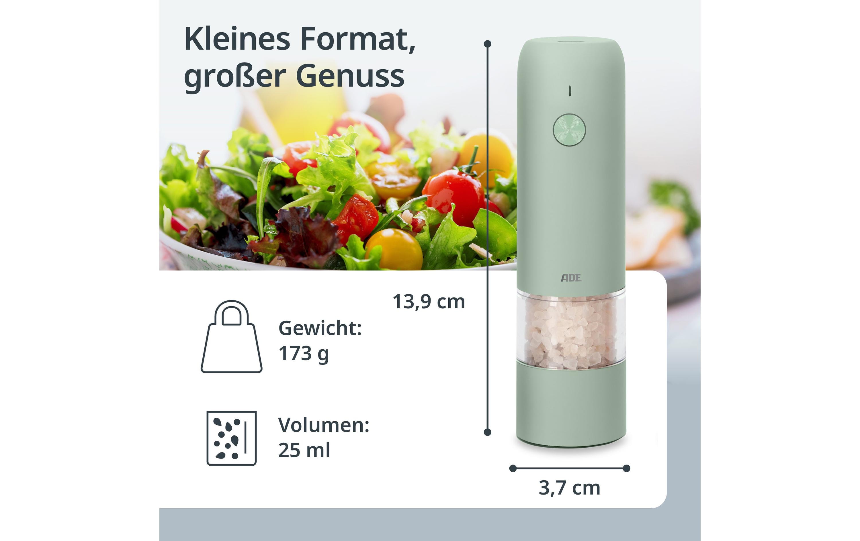 ADE Salz- und Pfeffermühle 13.9 cm, Salbei