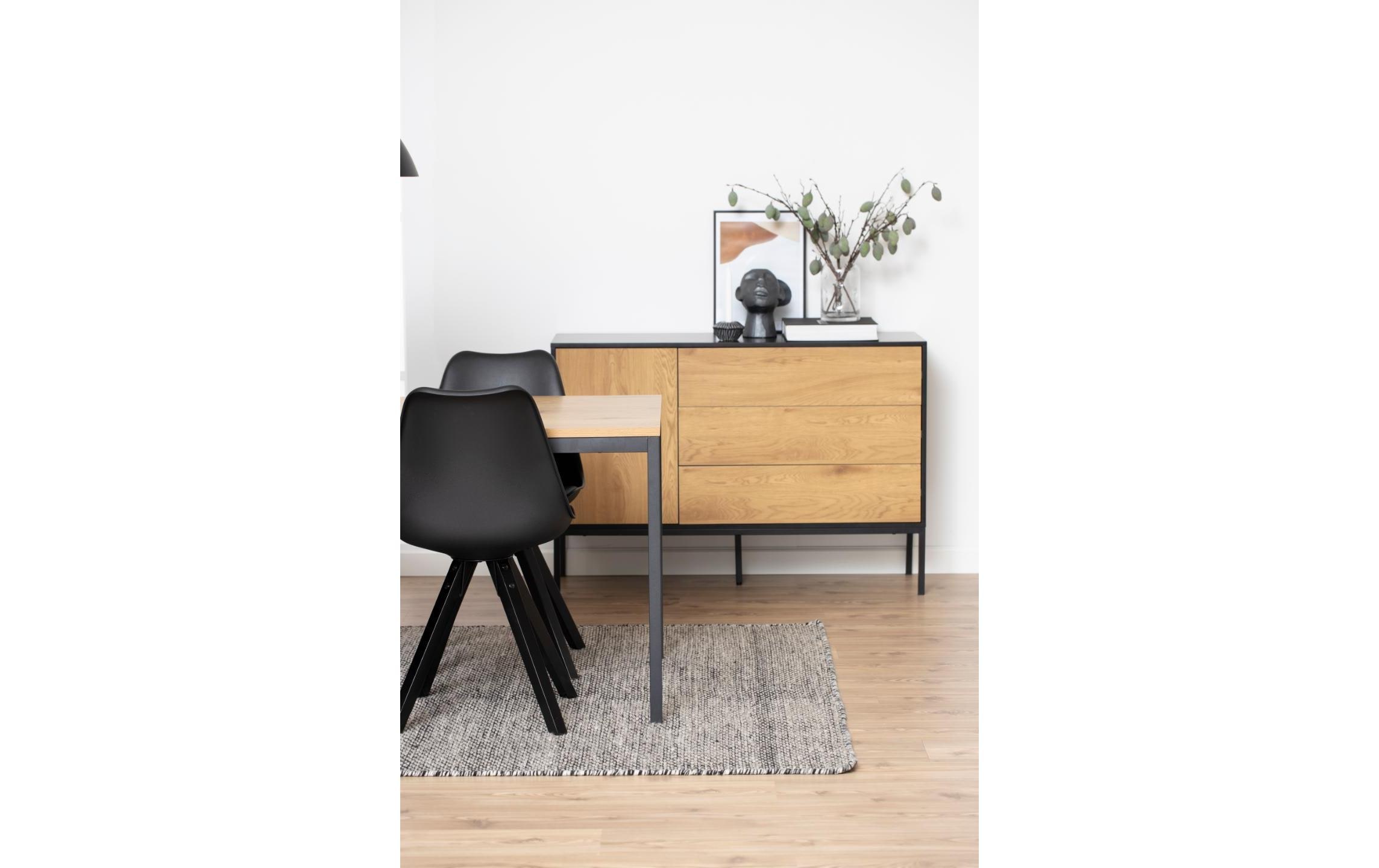 AC Design Tisch Seaford Eiche/Schwarz