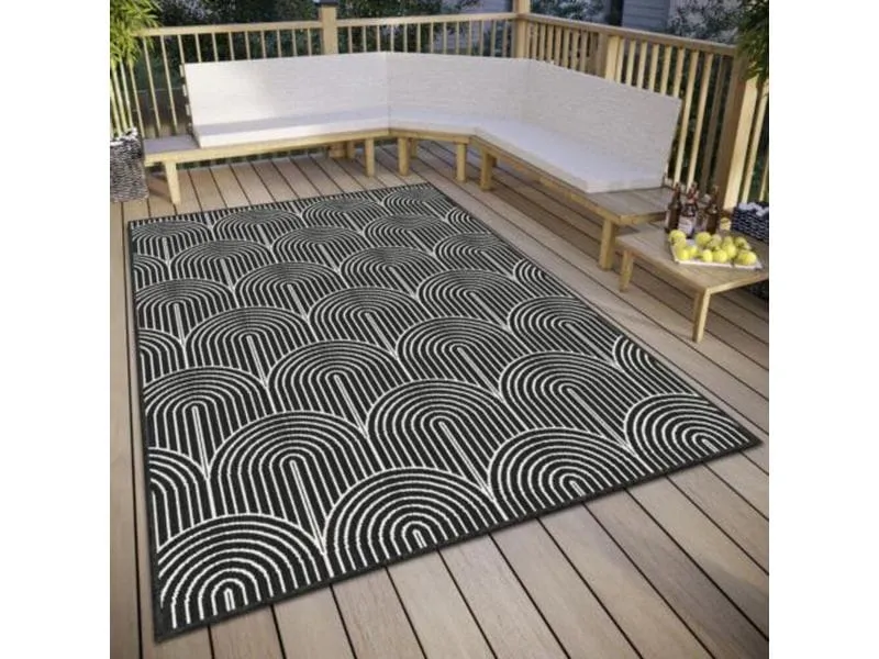 Hanse Home Pangli In- & Outdoor Teppich 120 x 170 cm, Schwarz Hanse Home Pangli In- & Outdoor Teppich 120 x 170 cm, Schwarz