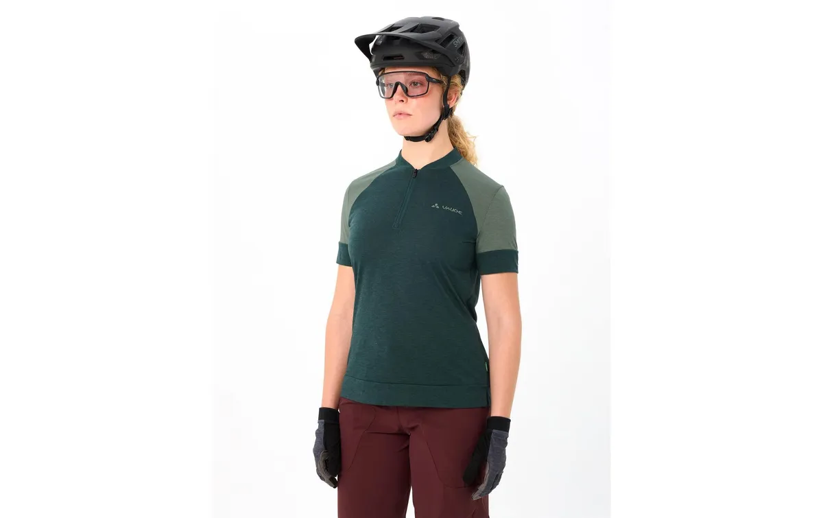 VAUDE Damen T-Shirt Wo Altissimo Q-Zip deep pond Grün, Grösse 44