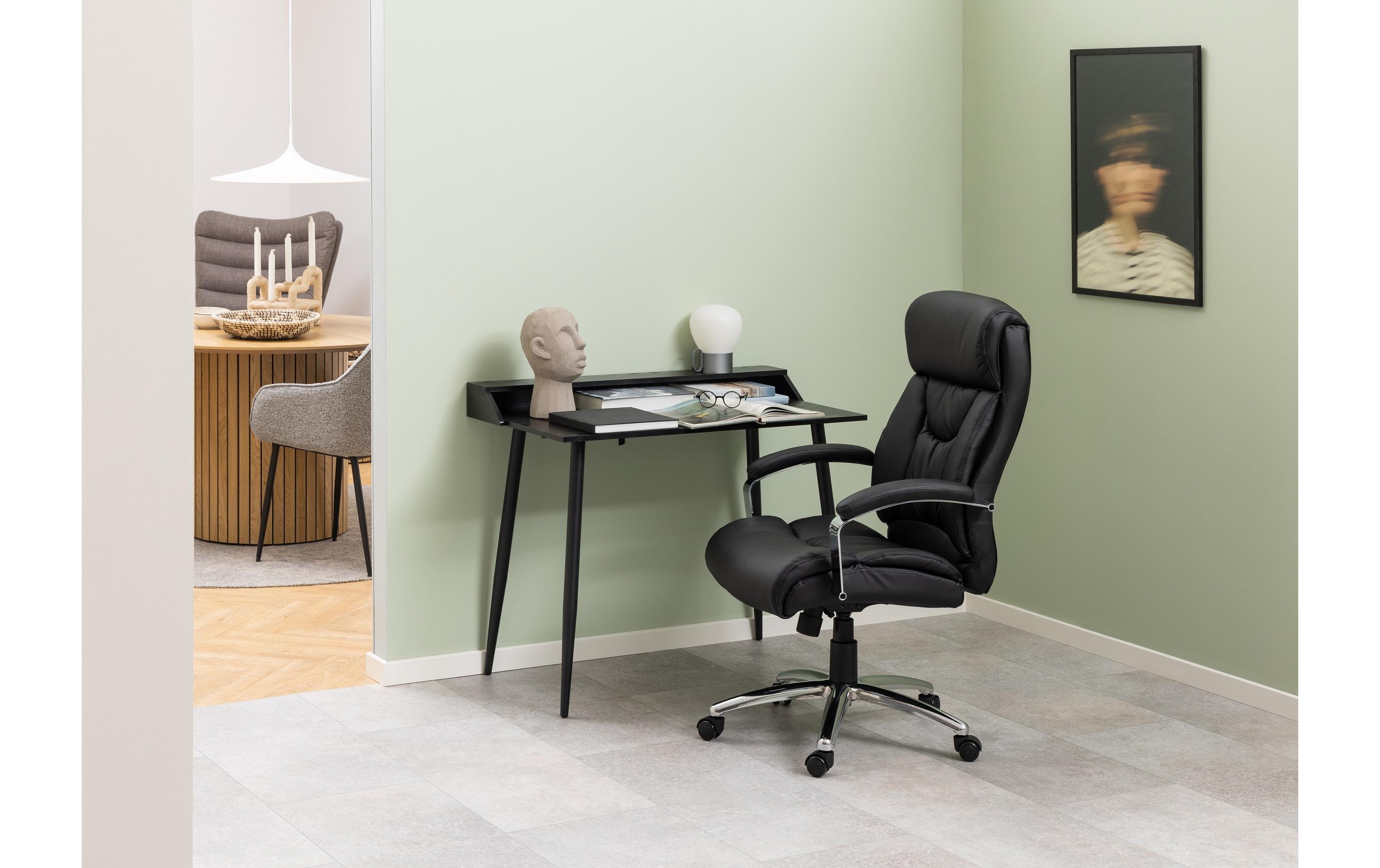 AC Design Bürostuhl Benson, mit Polsterrücken und Armlehnen, Schwarz