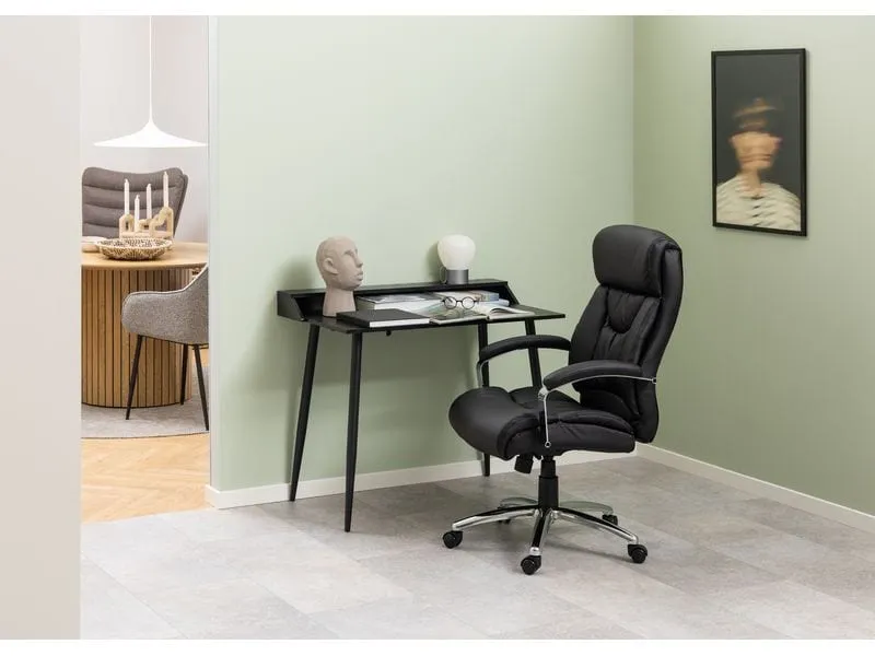 AC Design Bürostuhl Benson, mit Polsterrücken und Armlehnen, Schwarz