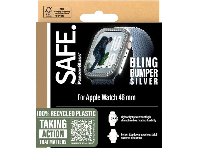SAFE. Displayschutz Bling Bumper Silver 46 mm
