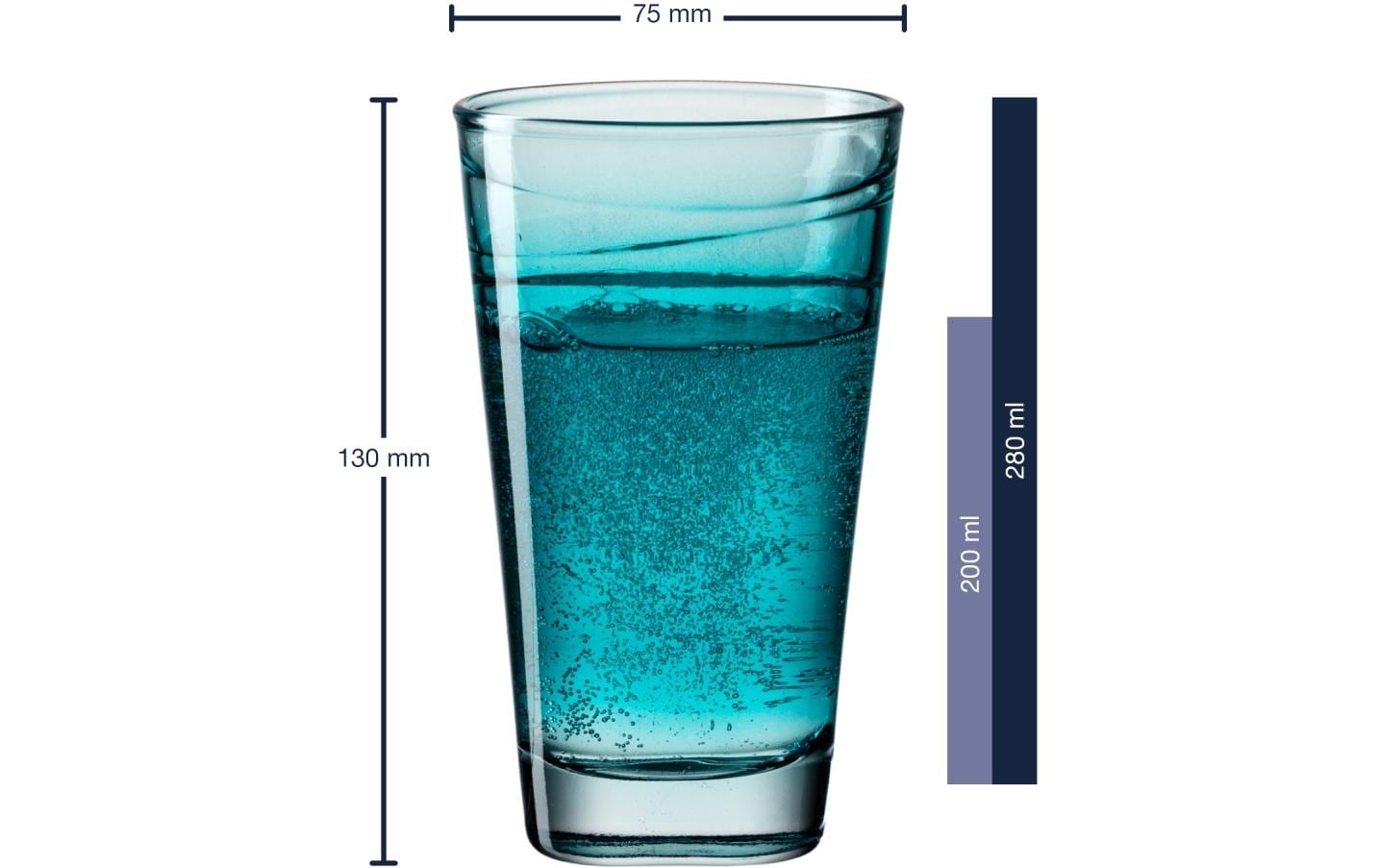 Leonardo Trinkglas Vario Struttura 280 ml, 6 Stück, Türkis