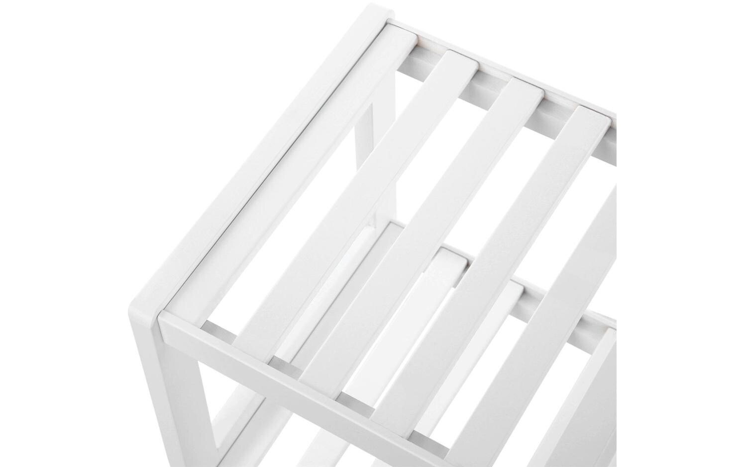 Songmics Schuhregal mit 2 Ablagen aus Bambus, Weiss