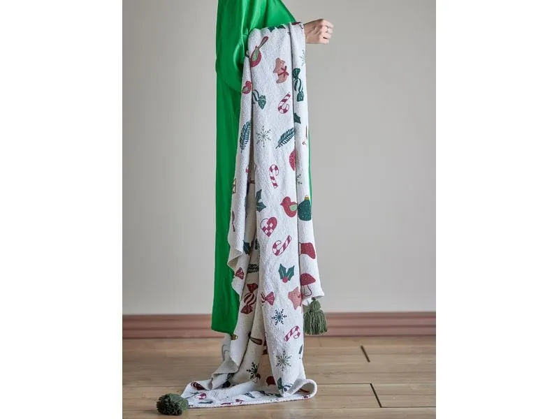 Bloomingville Tagesdecke Yule 160 x 130 cm, Mehrfarbig