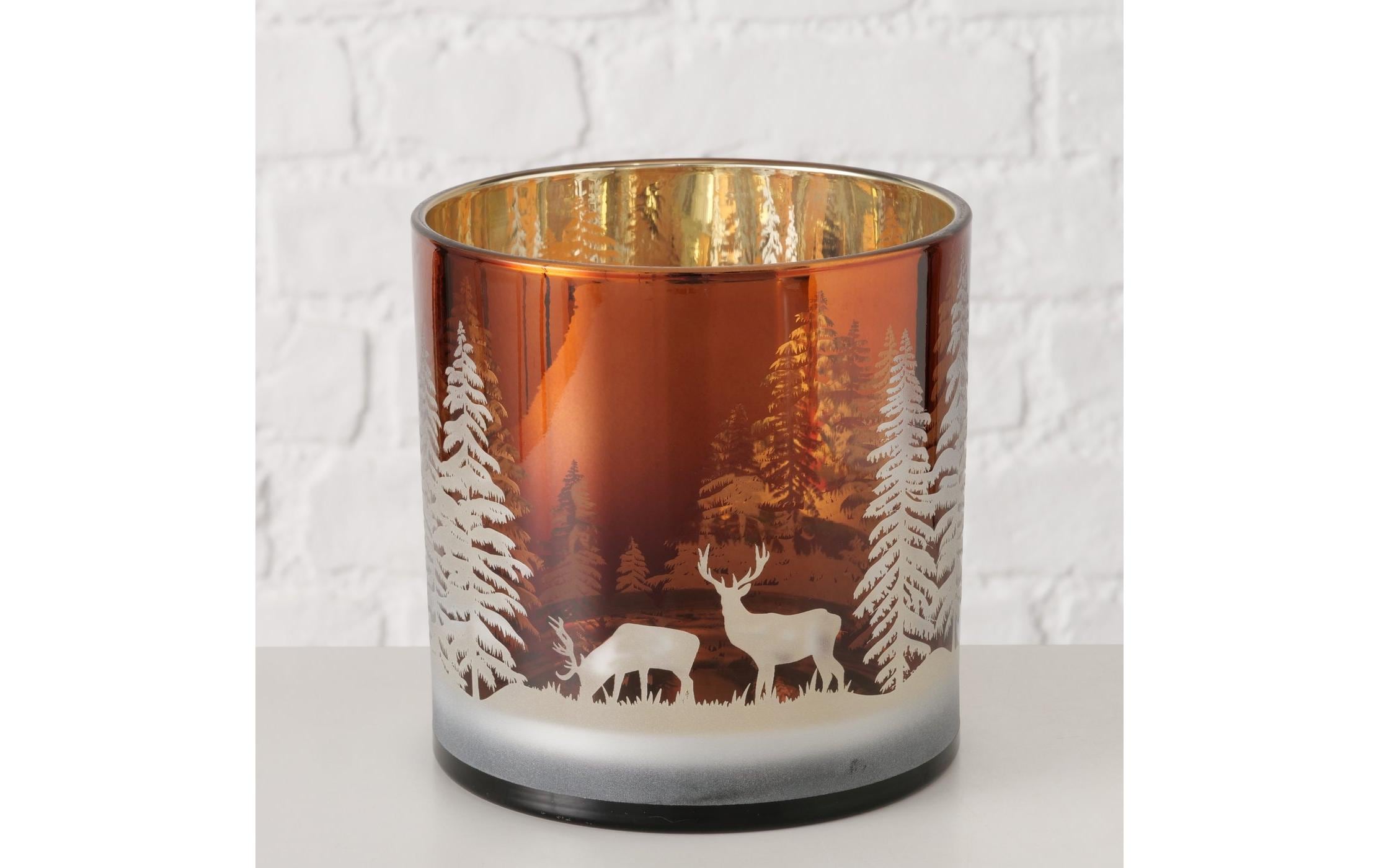 Boltze Weihnachtswindlicht Lorel Glas, 15 x 15 cm