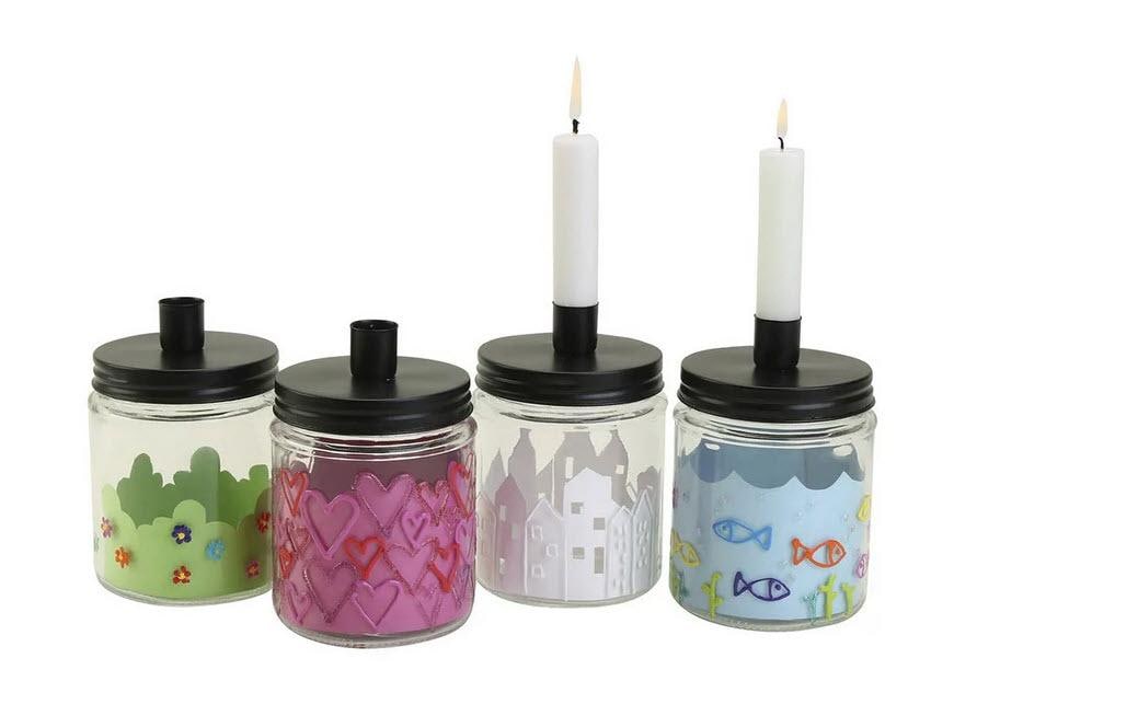 Creativ Company Glasgefäss mit Kerzenhalter 6 Stück