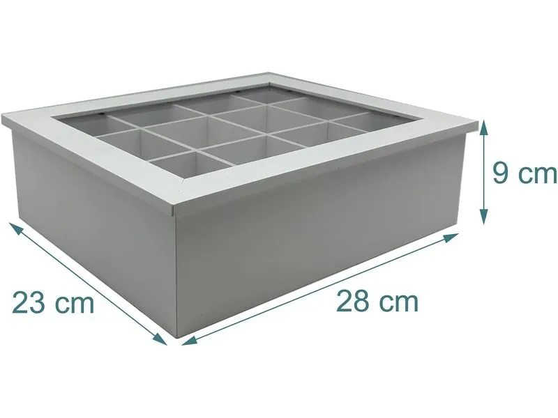 relaxdays Teeboxen Transparent/Weiss