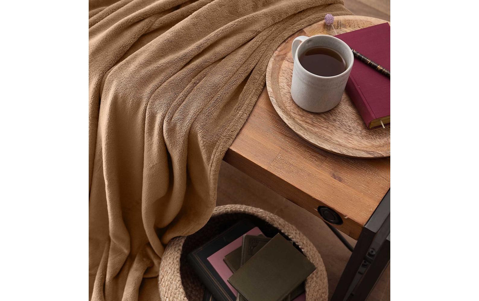 Lumaland Kuscheldecke Hellbraun 240 x 220 cm