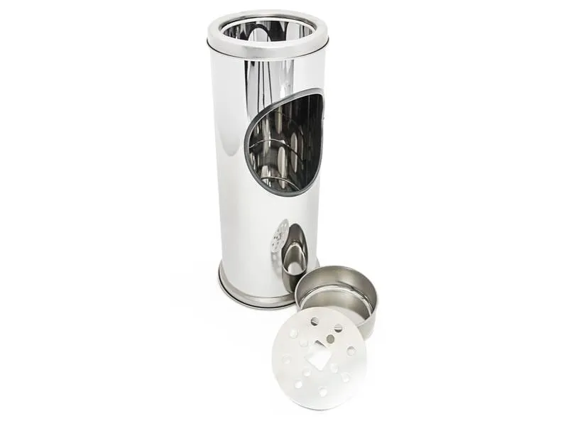 relaxdays Standascher aus Edelstahl Silber