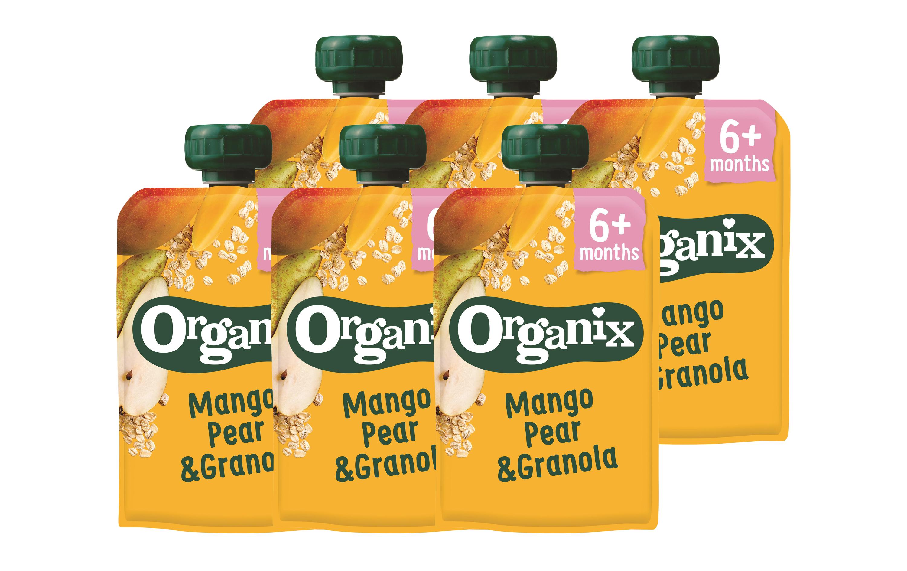 Organix Quetschbeutel Mango, Birne & Getreide 6x 100 g