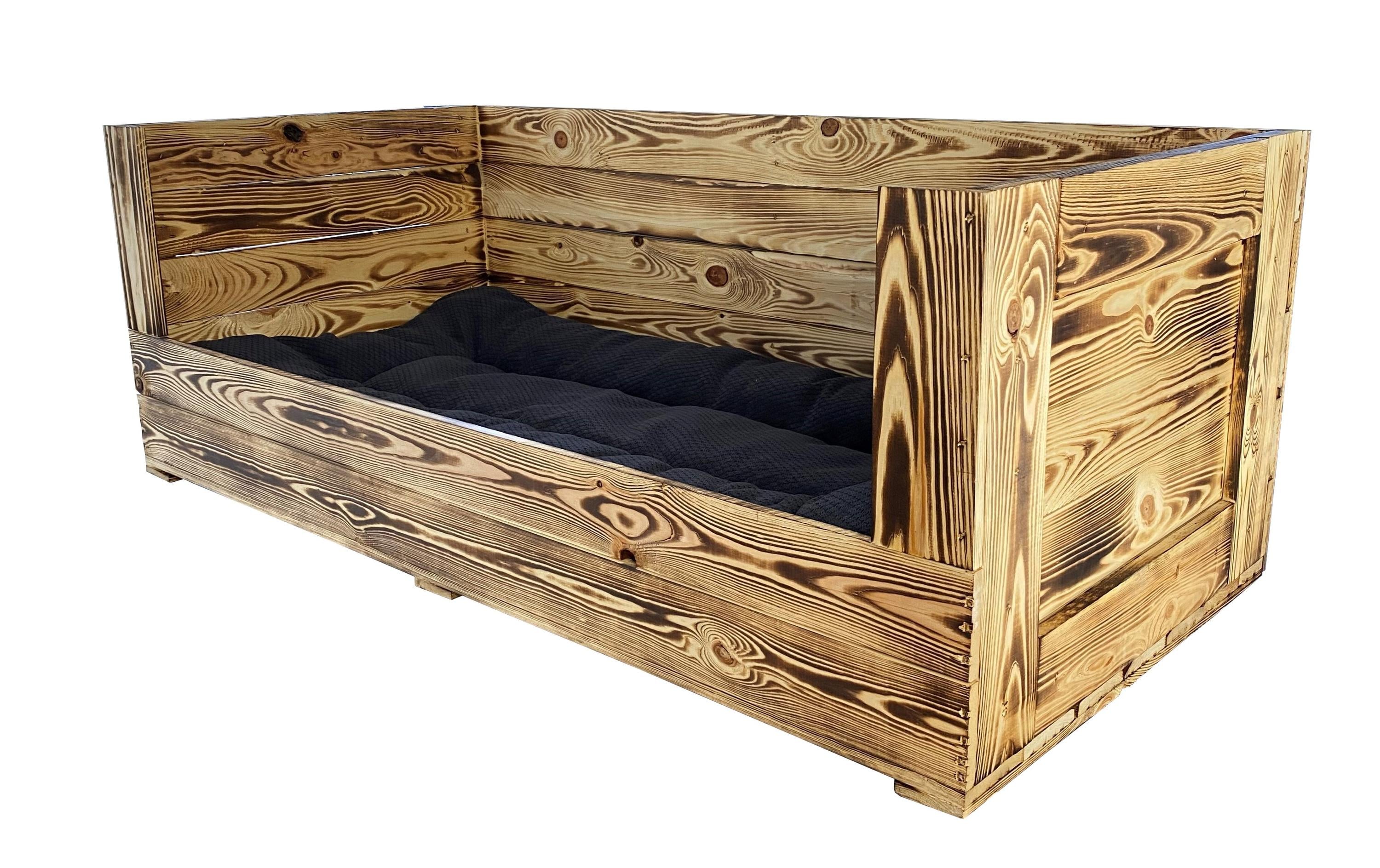 Holz Zollhaus Hunde-Sofa Vintage geflammt XXL, 115 x 55 x 42 cm Holz Zollhaus Hunde-Sofa Vintage geflammt XXL, 115 x 55 x 42 cm