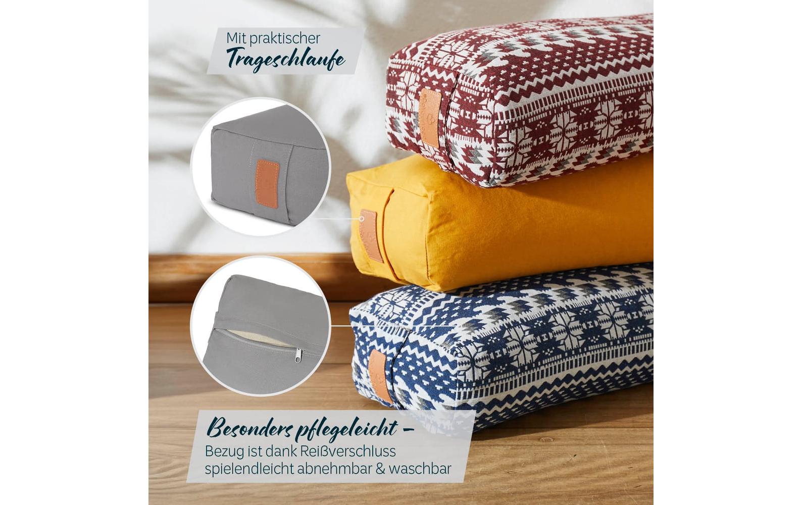 DoYourYoga Yoga-Bolster Paravati Bio-Dinkelspelz, Grau