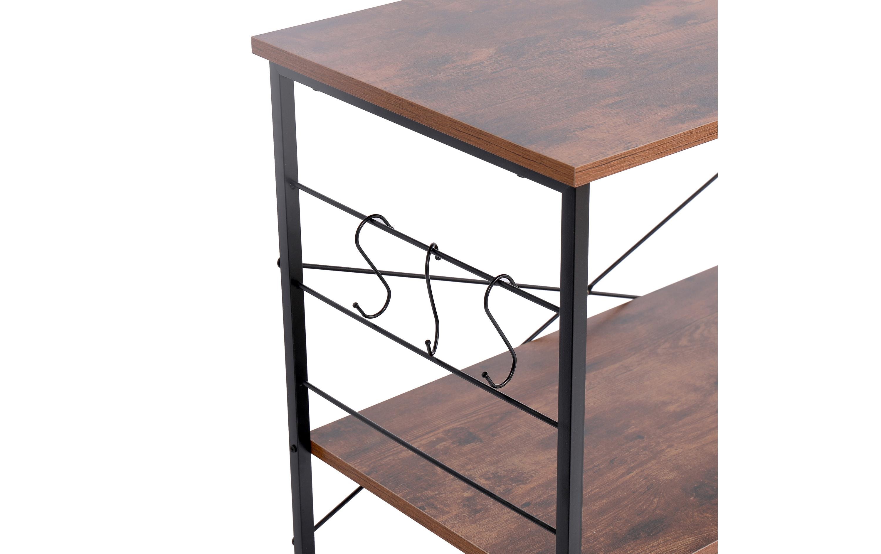 relaxdays Küchenwagen 87 x 80 x 40 cm Schwarz/Braun