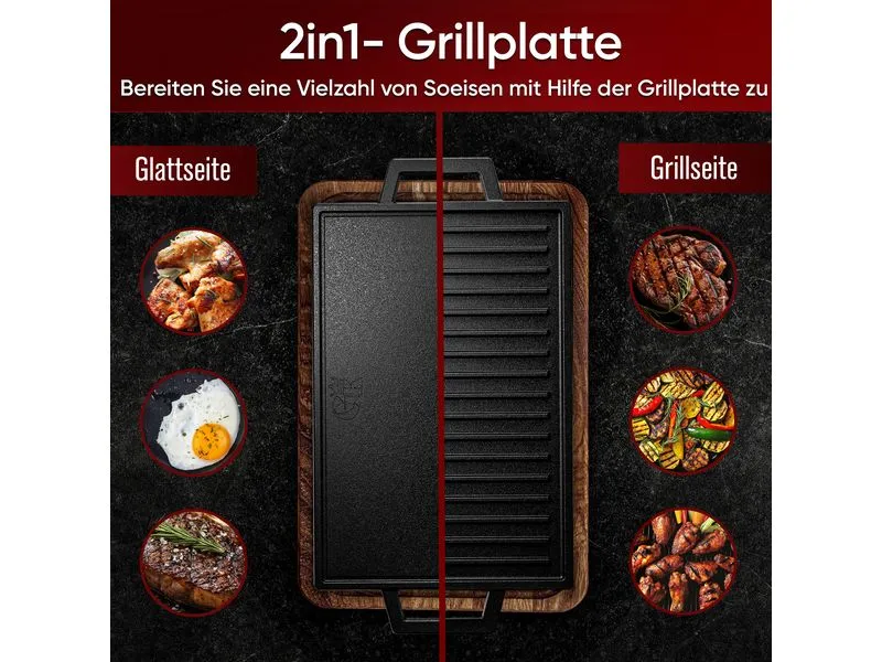 Gusskoenig Eingebrannte Grillplatte 33 cm