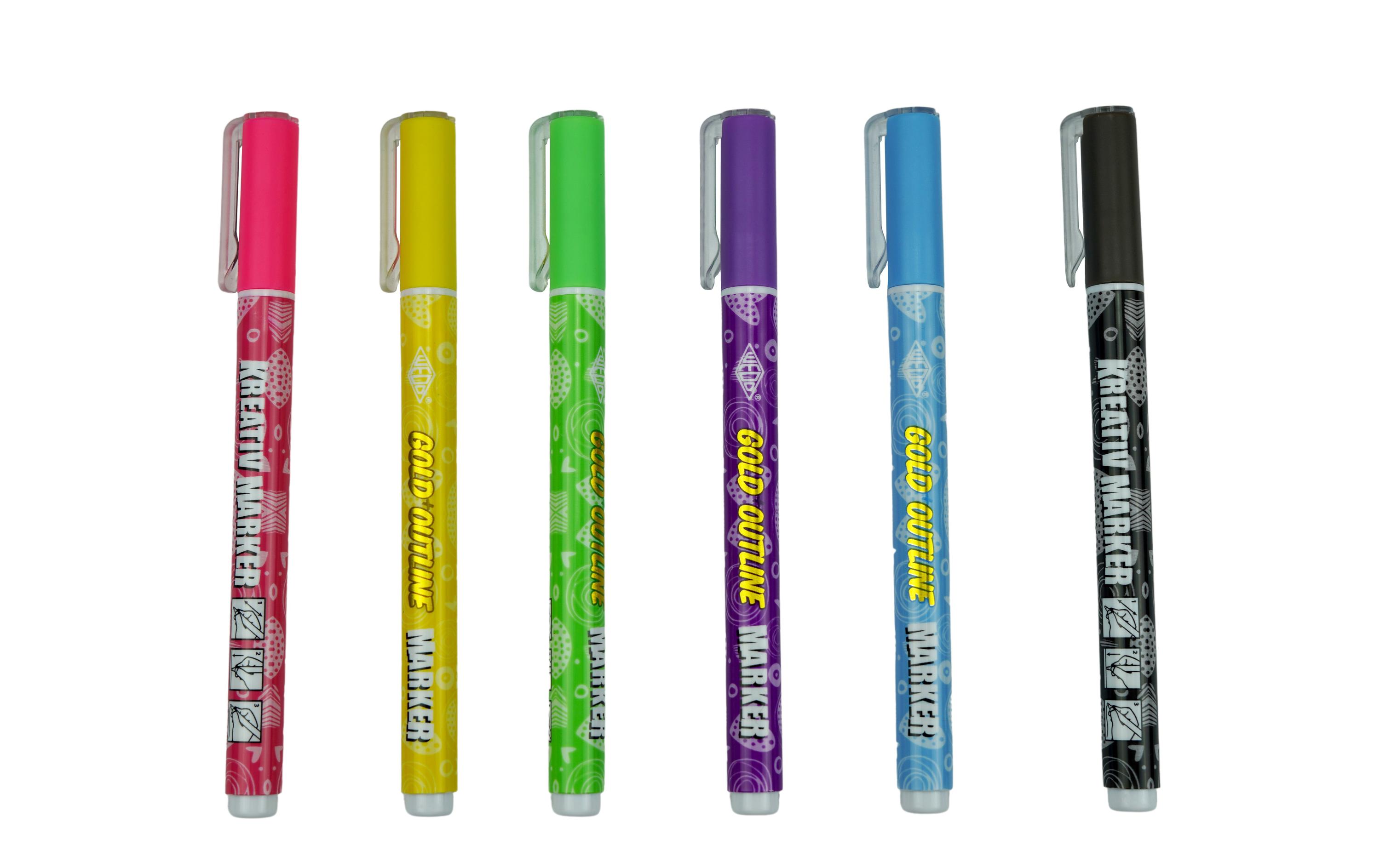 WEDO Fineliner Gold + Outline 6 Stück Mehrfarbig