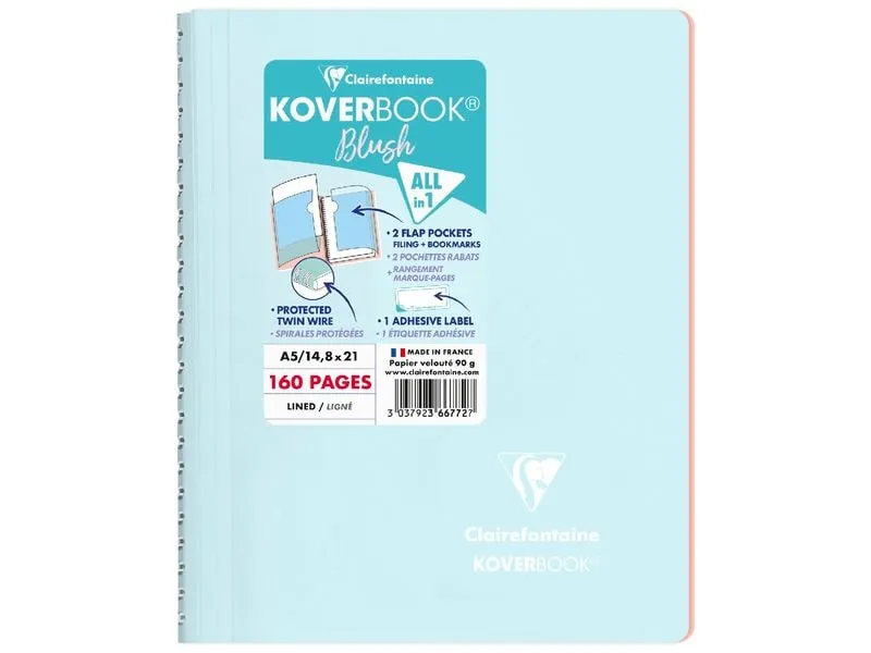 Clairefontaine Notizbuch Blush A5, liniert, Eisblau Clairefontaine Notizbuch Blush A5, liniert, Eisblau