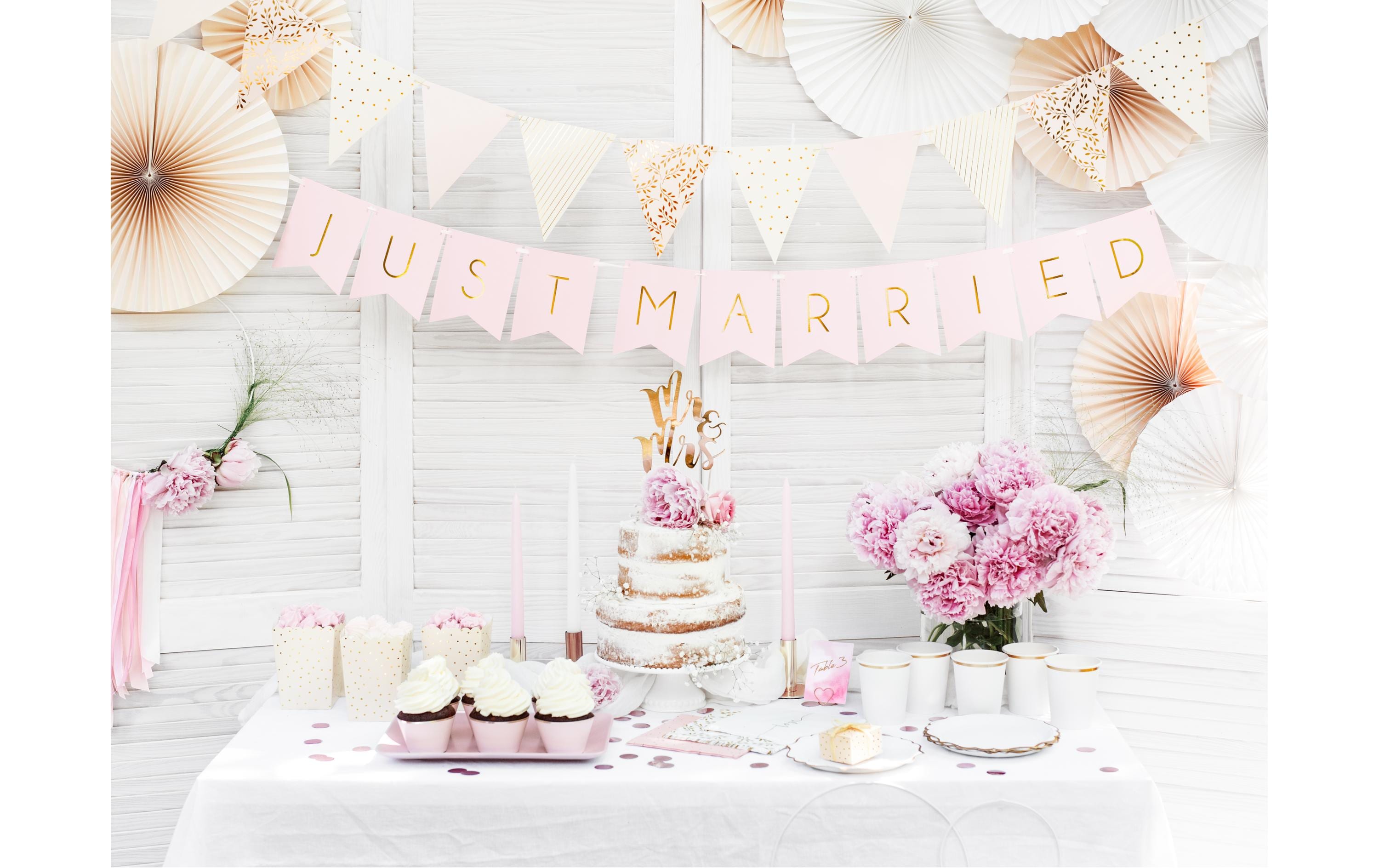 Partydeco Kuchen-Topper Mr & Mrs 25.5 cm, 1 Stück, Gold