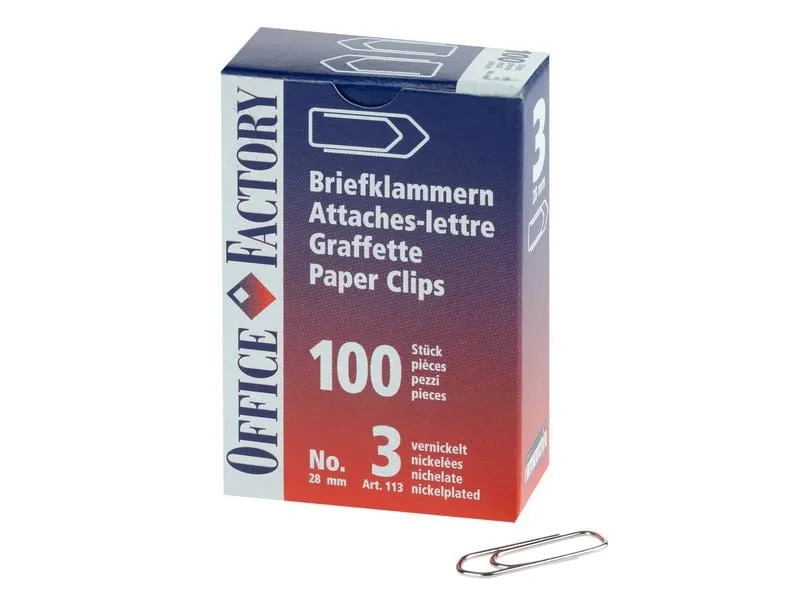 Smart Office Büroklammer Gr. 3, Länge 28 mm, 100 Stück Smart Office Büroklammer Gr. 3, Länge 28 mm, 100 Stück
