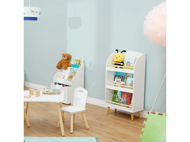 relaxdays Bücherregal für Kinder Hellbraun; Weiss relaxdays Bücherregal für Kinder Hellbraun; Weiss