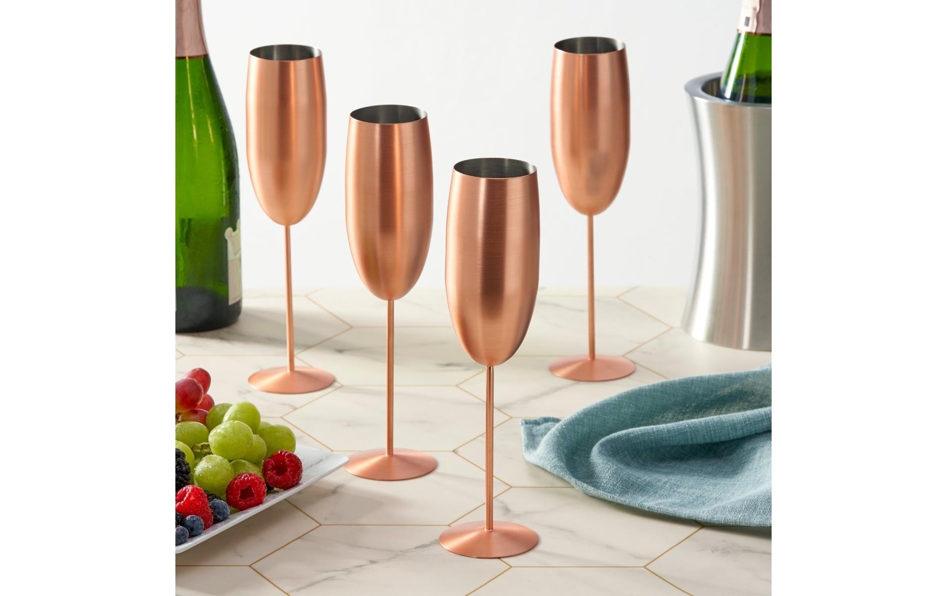 Oak & Steel Sektglas 285 ml, 4 Stück, Rosegold matt