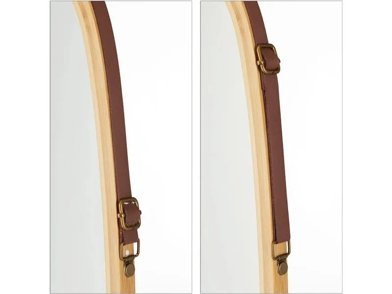 relaxdays Spiegel 43.5 x 76.5 cm, Braun