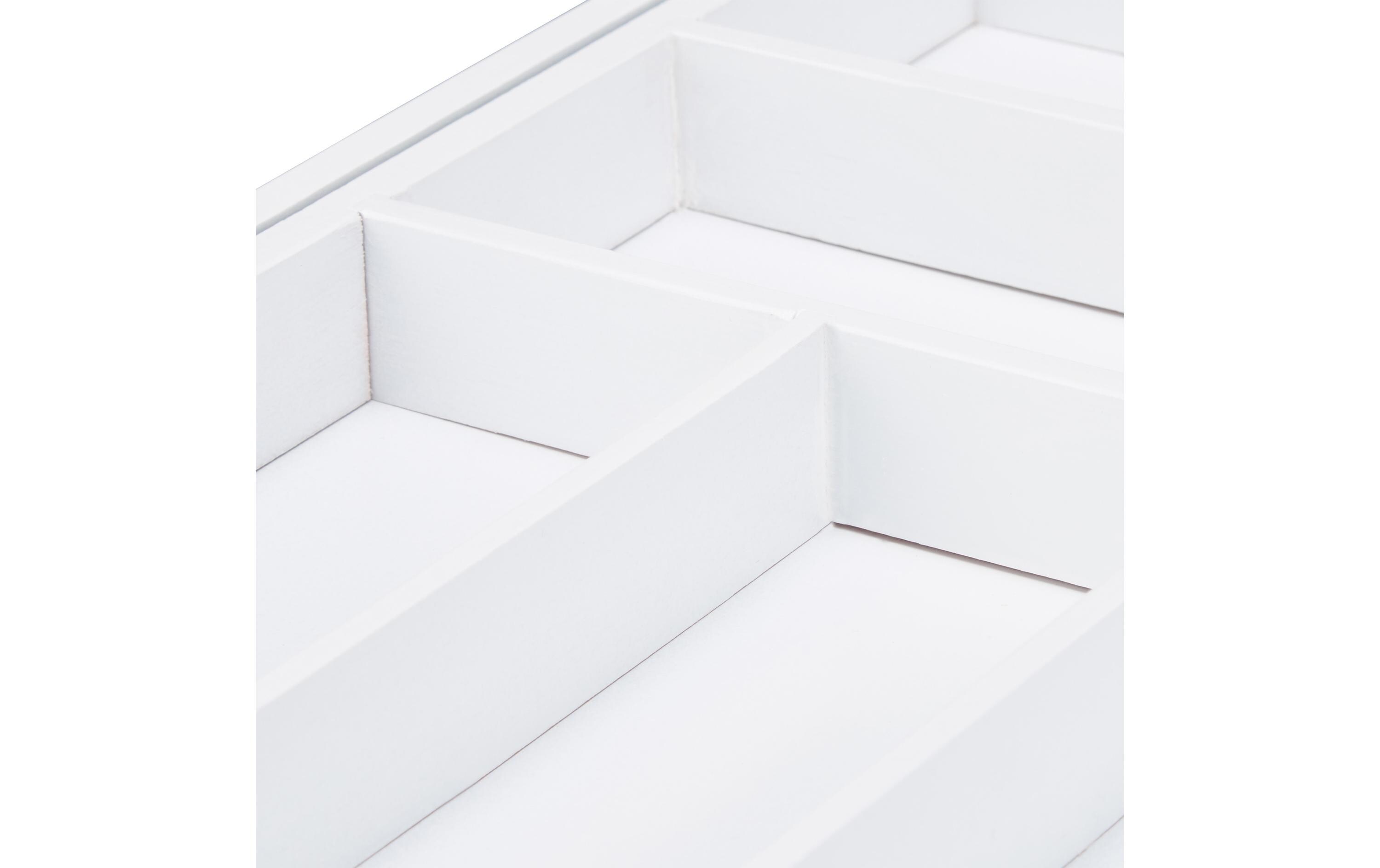 relaxdays Besteckkasten ausziehbar Weiss