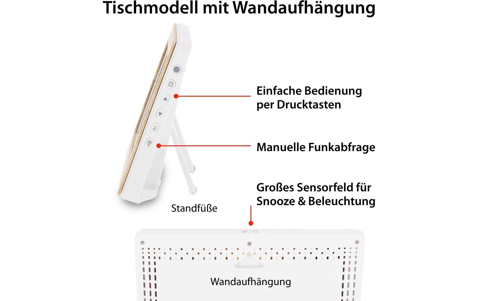 ADE Funk-Wanduhr Hellbraun/Weiss