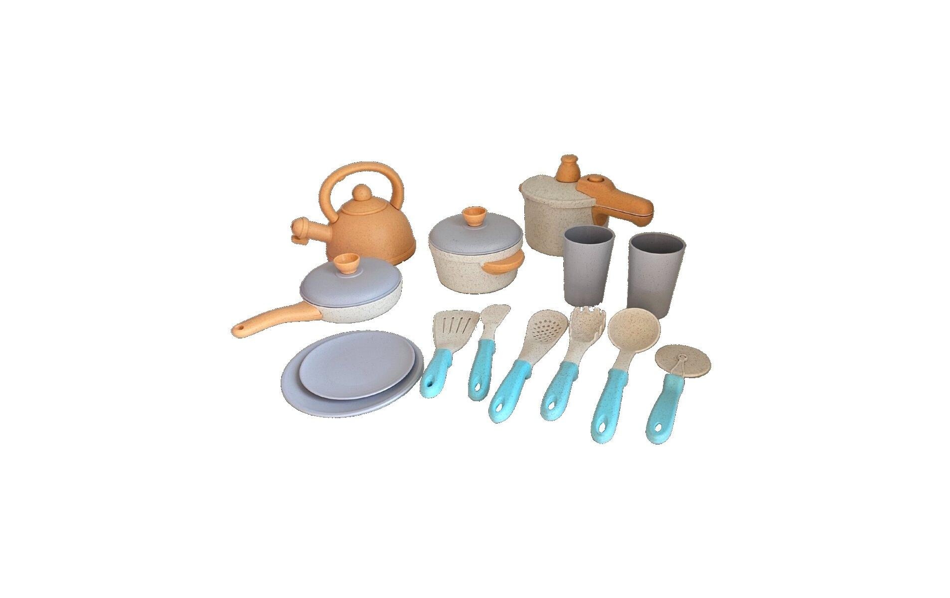 alldoro Koch- und Geschirrset für die Kinderküche, 14-teilig