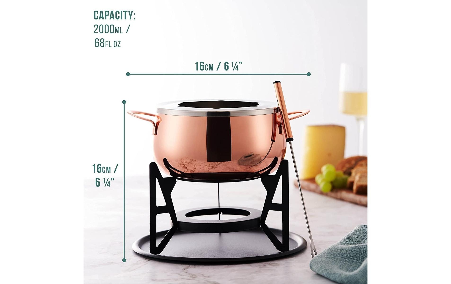 Oak & Steel Schokoladenfondue-Set 11 Teile, Rosegold