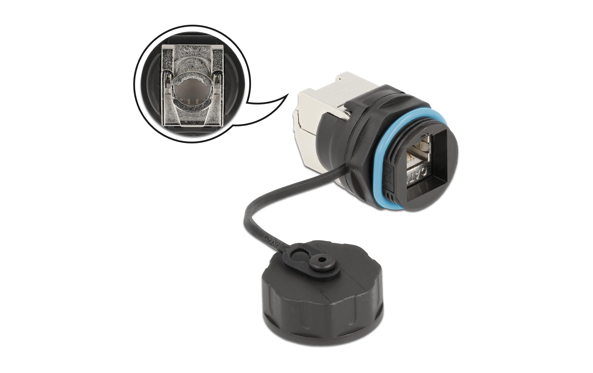 Delock Kabelverbinder RJ45 Buchse zu Cat.6A LSA 1 Stück, Blau Delock Kabelverbinder RJ45 Buchse zu Cat.6A LSA 1 Stück, Blau